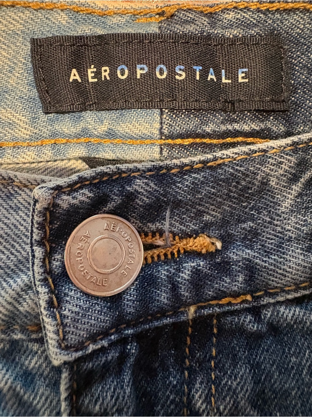 Aeropostale 90’s Baggy Two-Tone Blue wide leg Jeans - Picture 2 of 7